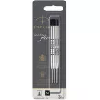 Parker Quinkflow recharge pour stylo bille, pointe moyenne, noir, blister de 3 pièces