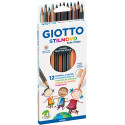 Giotto Stilnovo Skin Tones kleurpotloden, ophangbaar kartonnen etui met 12 potloden