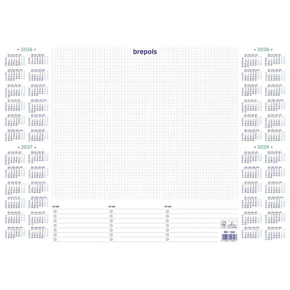 Brepols Desk Pad Calendar, 2026