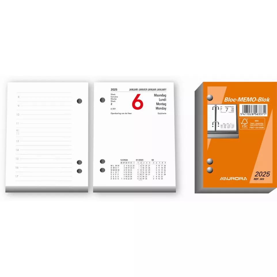 Aurora Tear-off Daily Calendar 2026