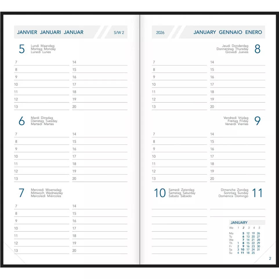 Aurora Visuplan 20 Seta Pocket Diary,...