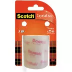 Scotch Crystal Clear Tape, Navullingen, 19 mm x 25 m, 3 rollen