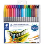 Staedtler Double Ended Fiber Tip Pen Assorted Colors 36 Pack