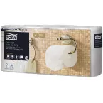 Tork Conventional Toilet Paper 3-Ply White 155 Sheets for T4 System Pack of 8 Rolls