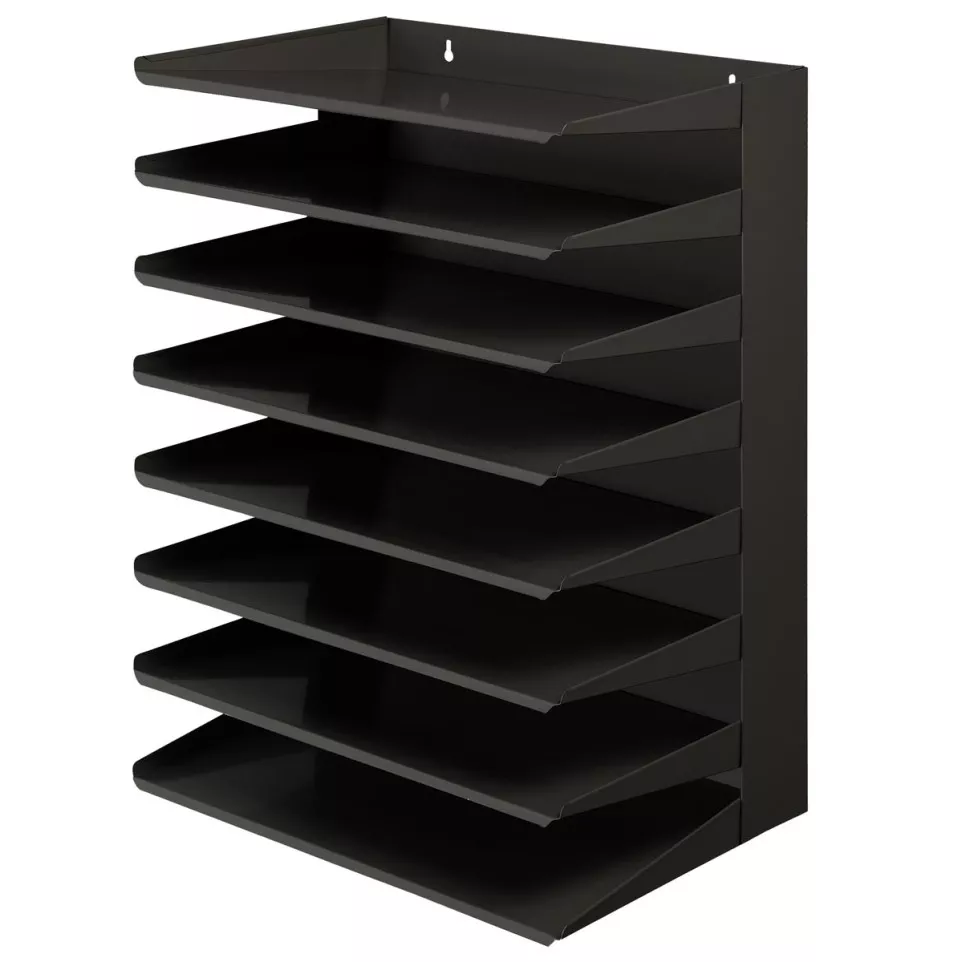 V-part 8-Tier Black File Sorter