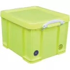 Really Useful Box 35 Litre Neon Yellow with White Handles Storage Box for Hanging Files
