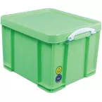 Really Useful Box opbergdoos 35 liter, neongroen met witte handvaten