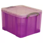 Really Useful Box 35 Litre Purple Transparent Storage Box