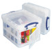 Really Useful Box boîte de rangemen 35 litres pliable, transparent