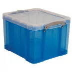Really Useful Box opbergdoos 35 liter, transparant, blauw