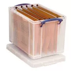 Really Useful Box boîte de rangement 19 l, pour dossiers suspendus, transparent