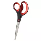 Scotch ciseaux Precision, ft 20 cm, droite en gauche, bouts pointus, inox, gris/rouge, blister van 1stuk