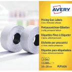 Avery PLP1626 etiketten voor prijstang permanent, ft 26 x 16 mm, 12 000 etiketten, wit
