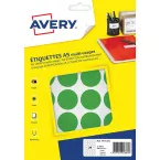 Avery PET30V green round dot labels, 30mm diameter, pack of 240