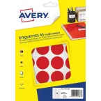 Avery 240 Round Red Labels, 30 mm Diameter, Blister Pack