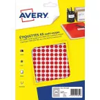 Avery PET08R round red labels, 8 mm diameter, pack of 2940