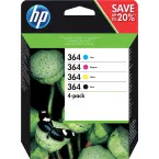 HP 364 4-pack Black Cyan Magenta Yellow Original Ink Cartridges N9J73AE 250 pages