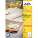 Avery Dennison Universal Recycled White Labels 105 x 48 mm, 1200 pieces, 12 per sheet