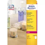 Avery transparante Crystal Clear etiketten ft 210 x 297 mm, 25 etiketten, 1 per vel