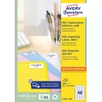 Avery Dennison White Laser Labels QuickPeel 45.7 x 25.4 mm, 4,000 labels, box of 100 sheets