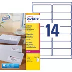 Avery L7163 Address Labels Laser Ultragrip White 40 Sheets 14 per Sheet 99.1 x 38.1 mm