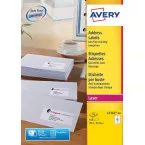 Avery L7162, Etiquettes adresses, Laser, Ultragrip, blanches, 40 pages, 16 per page, 99,1 x 33,9 mm