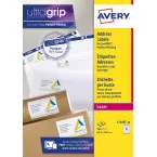Avery L7160, Etiquettes adresses, Laser, Ultragrip, blanches, 40 pages, 21 per page, 63,5 x 38,1 mm