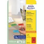 Avery étiquettes mini repositionnables ft 63,5 x 33,9 mm (l x h), 480 pièces, 24 par feuille, rouge