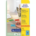 Avery étiquettes mini repositionnables ft 63,5 x 33,9 mm (l x h), 480 pièces, 24 par feuille, bleu