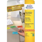 Avery étiquettes colorées ft 38,1 x 21,2 mm (l x h), enlevable, vert, 1300 pièces, 65 par feuille