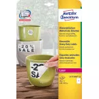 Avery Dennison Removable Moisture-Resistant Labels 210 x 297 mm White Box of 20