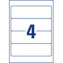Avery Zweckform L4761-25 étiquettes pour classeurs à levier, ft 19,2 x 6,1 cm, 100 étiquettes, blanc