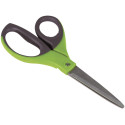 Q-Connect Premium Ergonomic Scissors 210mm Stainless Steel Grey/Green Blister Pack of 1