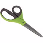 Q-CONNECT ciseaux Premium, ft 21 cm, droite en gauche, bouts pointus, inox, gris/vert, blister de 1 pièce