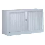 Tambour Door Cabinet, 69.5 x 120 x 43 cm, Aluminum