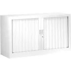 Tambour Door Cabinet, 69.5 cm Height, White