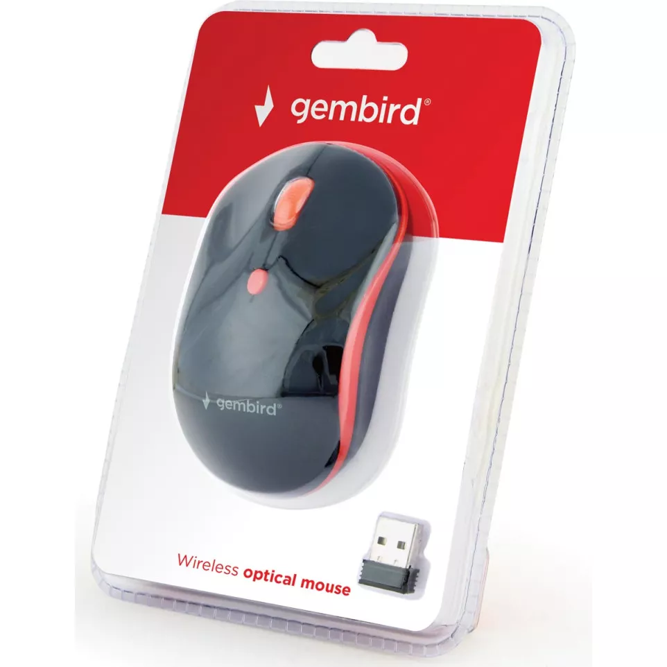 Gembird draadloze optische muis, rood