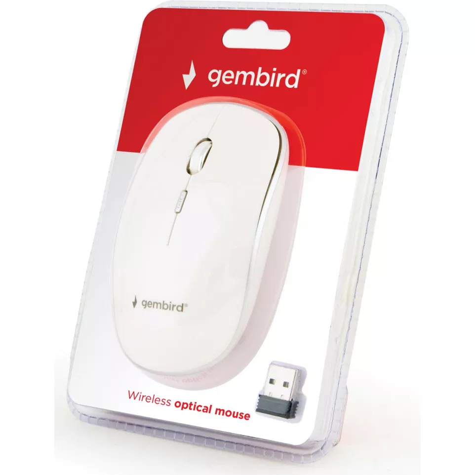 Gembird draadloze optische muis, wit