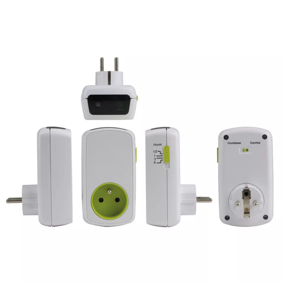 Perel contactdoos met timer, wit,...