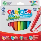 Carioca Jumbo Superwashable Felt Tip Pens 24 Pack in Cardboard Case
