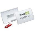 Durable badge avec aimant Click Fold ft 40 x 75 mm, boîte de 10 pièces
