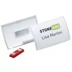 Durable badge avec aimant Click Fold ft 40 x 75 mm, boîte de 10 pièces