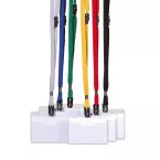 Durable dark blue textile name badge set, 10 pieces