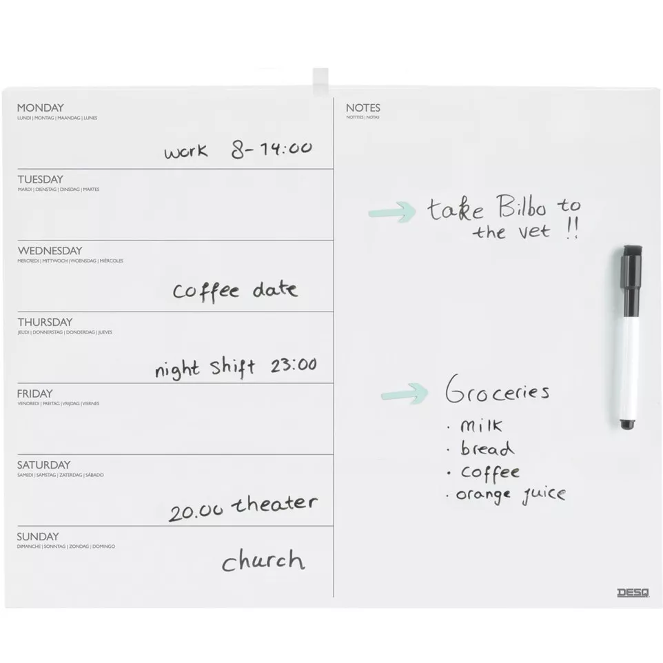 Desq planning magnétique par semaine...