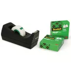 Scotch C38 Desktop Tape Dispenser Black with 3 Rolls Included