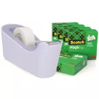 Scotch verzwaarde plakbandafroller inclusief 6 rollen Scotch magic tape, lavendel