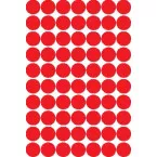 Apli round labels in pouch, 19 mm diameter, red, 560 pieces, 70 per sheet