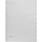 Pergamy A4 Dividers 23 Holes Polypropylene Gray Numbered 1-10 Set