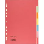 Pergamy intercalaires ft A4, perforation 11 trous, carton extra solide, couleurs assorties, 7 onglets