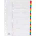 Pergamy tabbladen met indexblad, ft A4, 11-gaatsperforatie, geassorteerde kleuren, set 1-31